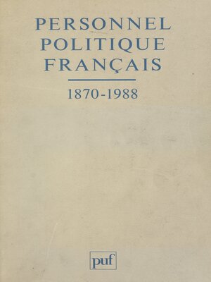 cover image of Personnel politique français, 1870-1988